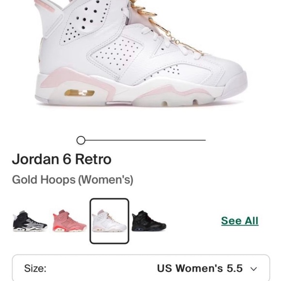 Jordan 6 Retro Women's Sneakers in White and Gold - Picture 1 of 6